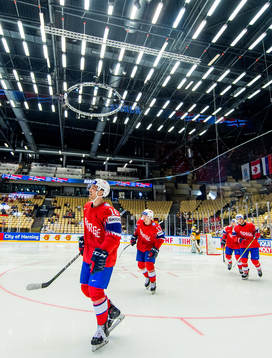 Eirik Salsten and Stefan Espeland of Norway celebrate the