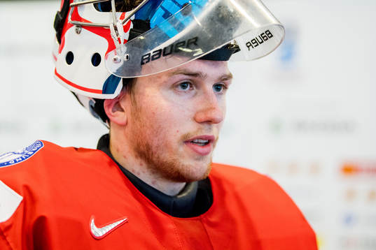 Goaltender Henrik Haukeland of Norway
