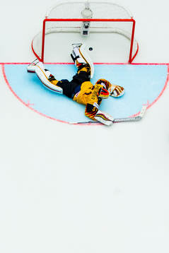 Goaltender Timo Pielmeier of Germany