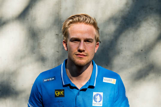 Goaltender Henrik Holm of Norway poses for a portrait