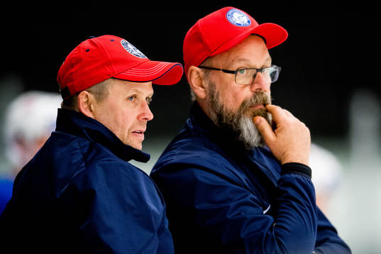 Sjur Robert Nilsen, assistant coach of Norway, and Per-Erik
