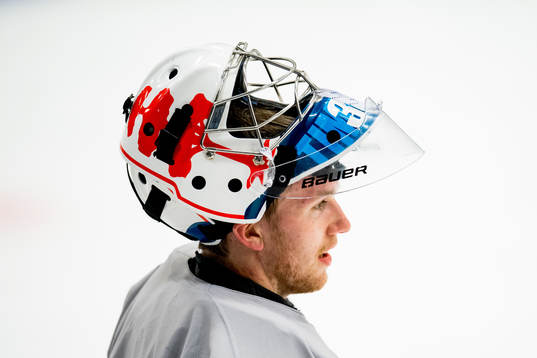 Goaltender Henrik Haukeland of Norway