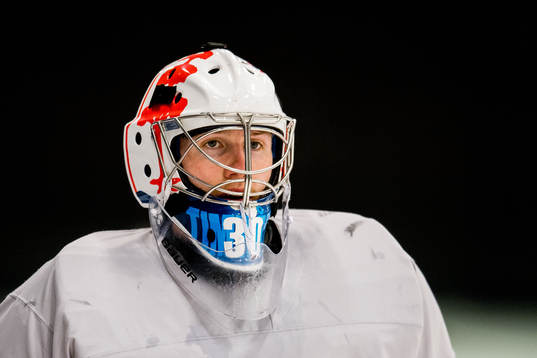 Goaltender Henrik Haukeland of Norway