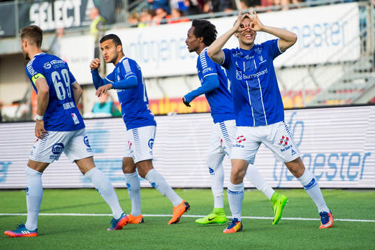 Mikkel Agger of Sarpsborg 08 celebrates
