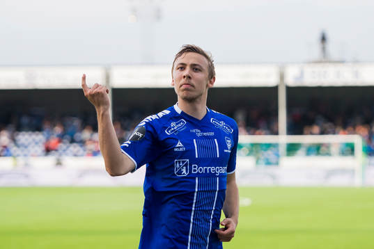 Mikkel Agger of Sarpsborg 08 celebrates
