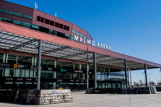 Exteriör över Malmö Arena