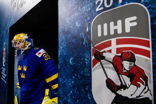 Sveriges målvakt Magnus Hellberg gör entré