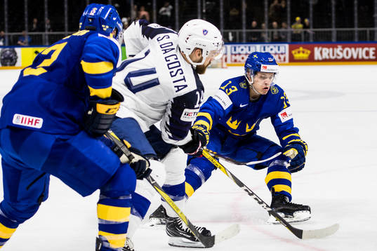 Sveriges Mattias Janmark mot Frankrikes Stephane da Costa