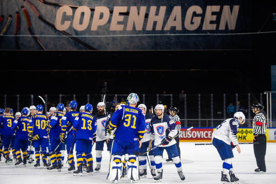 Frankrikes spelare tackar Sveriges spelare