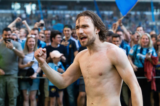 Djurgårdens Kevin Walker jublar