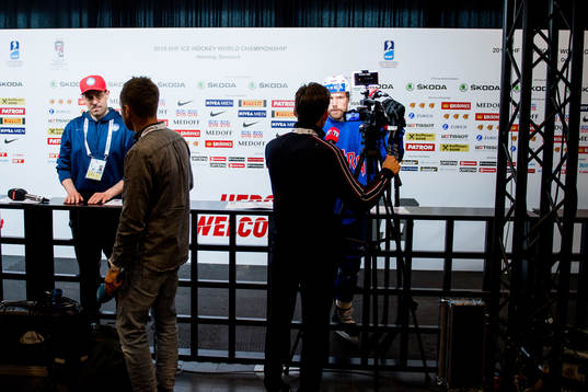 Kristoffer Holm, press chief, and Jonas Holøs of Norway
