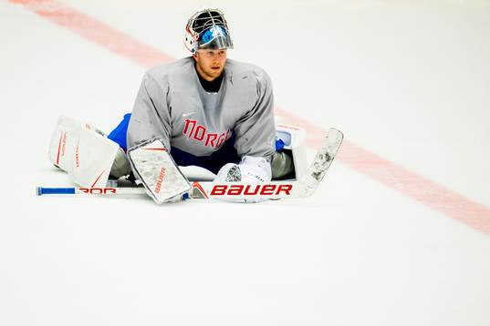 Goaltender Henrik Haukeland of Norway