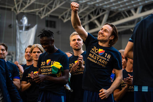 Djurgårdens Kevin Walker jublar