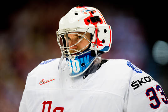 Goaltender Henrik Haukeland of Norway