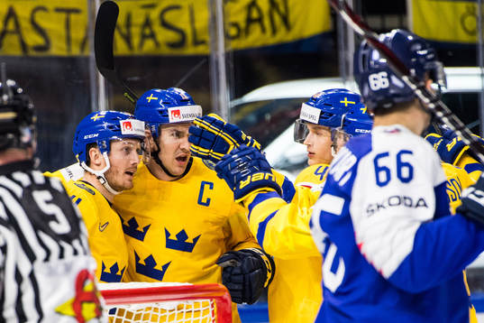 Sveriges Gustav Nyquist, Mikael Backlund och Elias