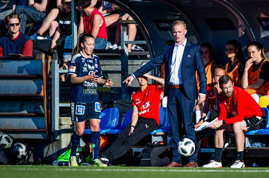 Linköpings Elin Landström och Rosengårds tränare Jonas