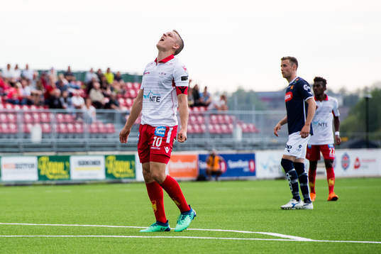Jo Sondre Aas of Levanger reacts