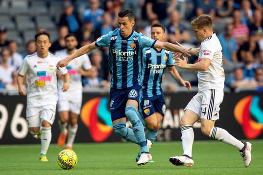 Djurgårdens Haris Radetinac och Dalkurds Oliver Berg