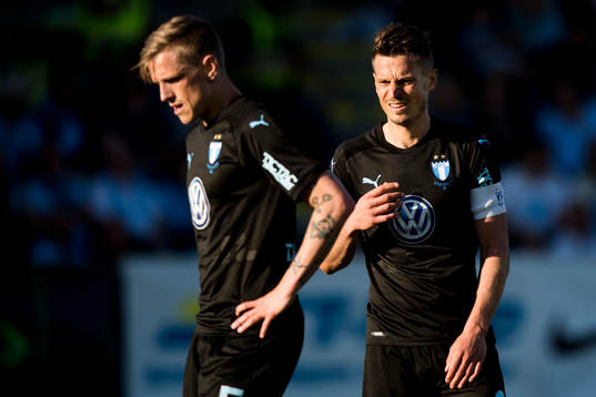 Malmö FFs Sören Rieks och Markus Rosenberg deppar