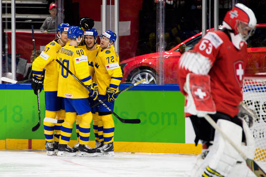 Bläddra bland fler bilder av Ishockey, Ishockey-VM 2018, Dag 10, Schweiz - Sverige