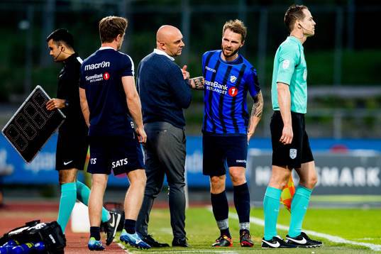 Vadim Demidov of Stabæk is being substituted off by Toni