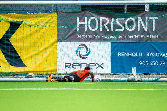 Dennis Agyare Antwi of Åsane scores the 1-0 goal