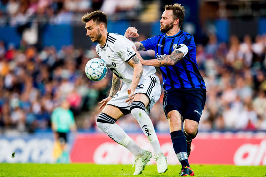 Nicklas Bendtner of Rosenborg and Vadim Demidov of Stabæk
