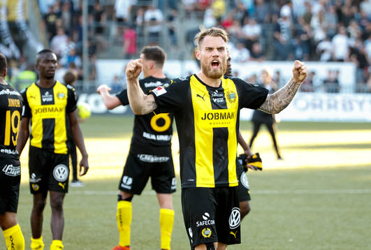Hammarbys David Fällman jublar