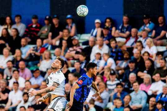 Nicklas Bendtner of Rosenborg and Ronald Hernández of