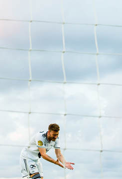 Nicklas Bendtner of Rosenborg reacts