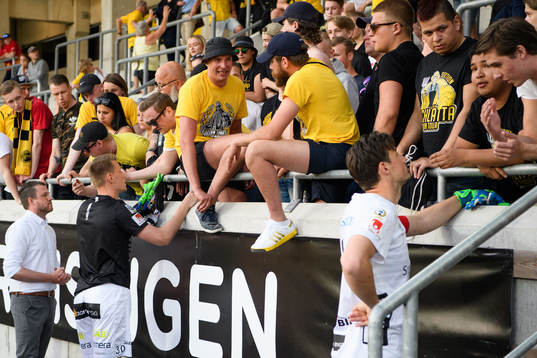 Elfsborgs målvakt David Olsson och manager Jimmy Thelin