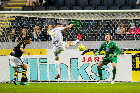 Östersunds Sotirios Papagiannopoulos och målvakt Andreas