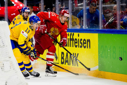 Sveriges Mattias Janmark och Rysslands Bogdan Kiselevich
