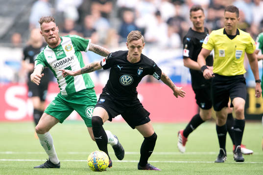 Hammarbys David Fällman och Malmö FFs Sören Rieks