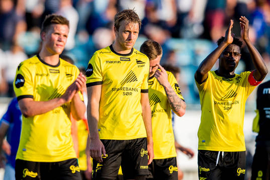 Henrik Robstad of Start looks dejected