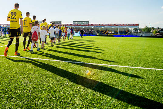 Kristjan Floki Finnbogason of Start enters the pitch