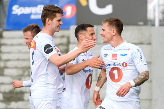 Erik Tønne of Ranheim celebrates