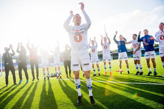 Kristoffer Løkberg of Ranheim celebrates in front of his