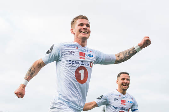 Erik Tønne of Ranheim celebrates