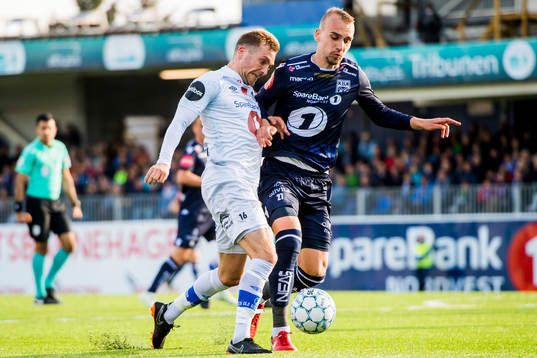 Kristoffer Løkberg of Ranheim and Nikita Baranov of