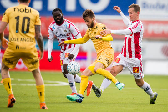 Philip Zinckernagel of Bodø/Glimt and Morten Gamst