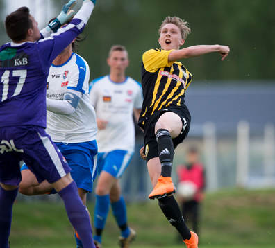 IFK Hässleholms Lucas Johnsson i DM-matchen mellan IFK