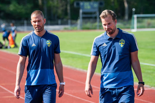 Sveriges assisterande förbundskapten Ulf Kristiansson och