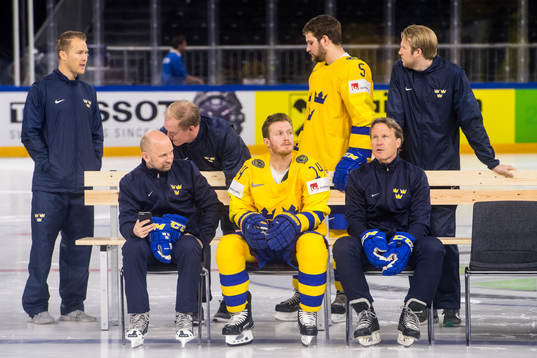 Sveriges målvaktstränare Stefan Ladhe, Gustav Nyquist och