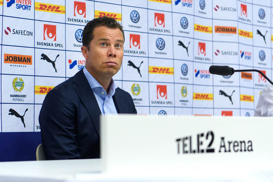 Malmö FFs tränare Daniel Andersson på presskonferensen