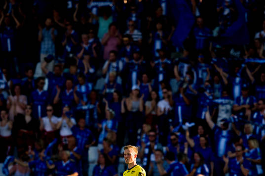 Simon Andreas Larsen of Start looks dejected