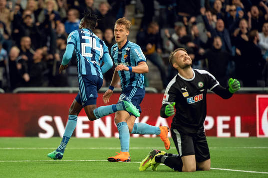 Djurgårdens Philana Tinotenda Kadewere och Felix Beijmo