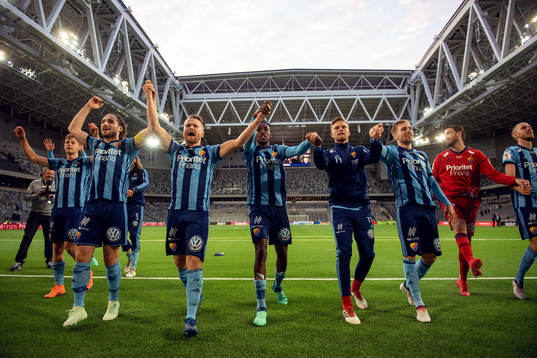 Djurgårdens spelare jublar