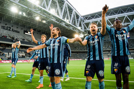 Djurgårdens spelare jublar