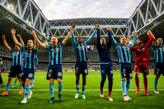 Djurgårdens spelare jublar